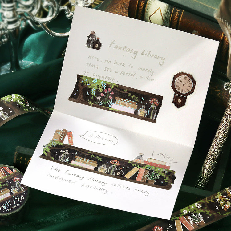 BGM Foil Stamping Masking Tape: Fantasy Bibliotheca Botanical