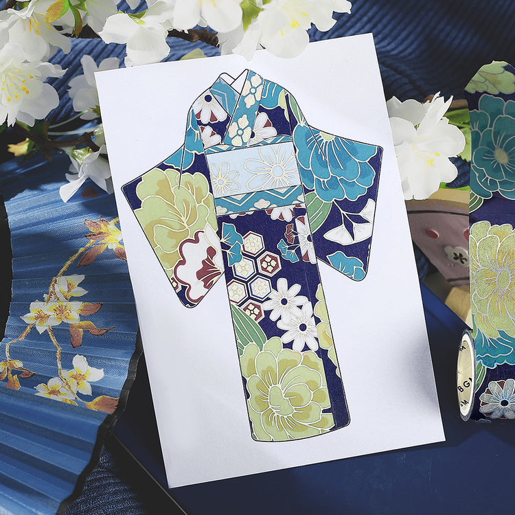 BGM Foil Stamping Masking Tape: The Color of Kimono - Azure Blue