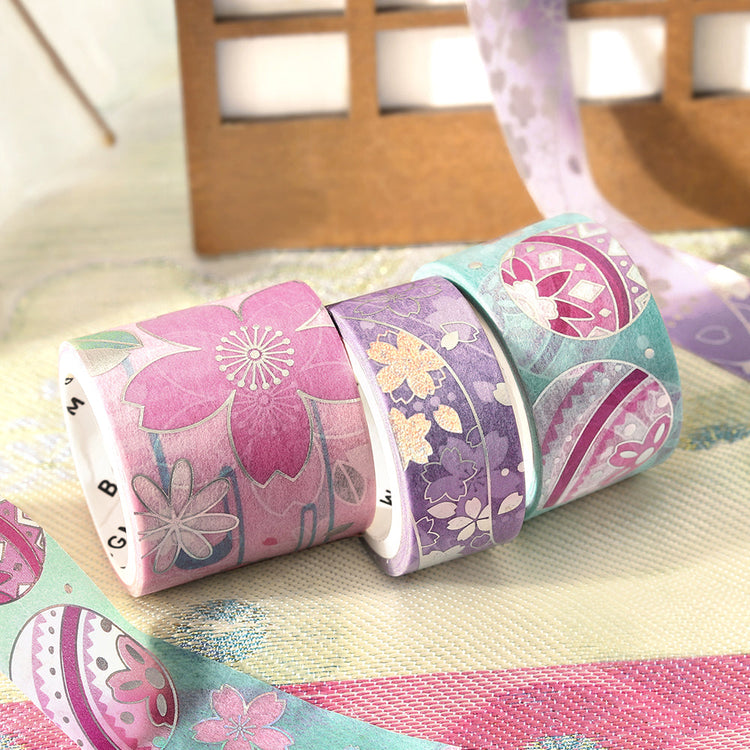 BGM Foil Stamping Masking Tape: The Color of Kimono - Cherry Blossoms