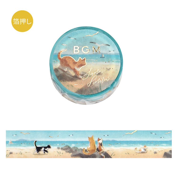 BGM Summer Limited Masking Tape - Coastal Strolling Cats