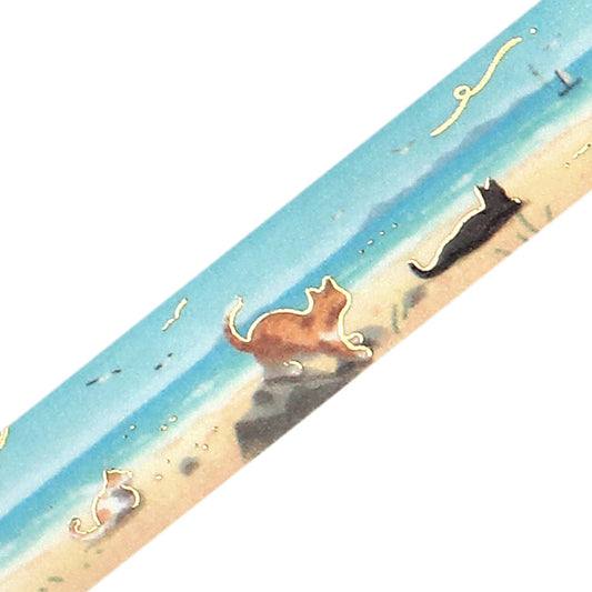 BGM Summer Limited Masking Tape - Coastal Strolling Cats