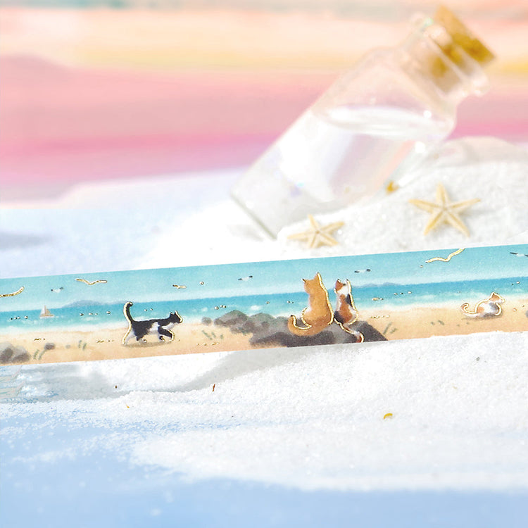 BGM Summer Limited Masking Tape - Coastal Strolling Cats