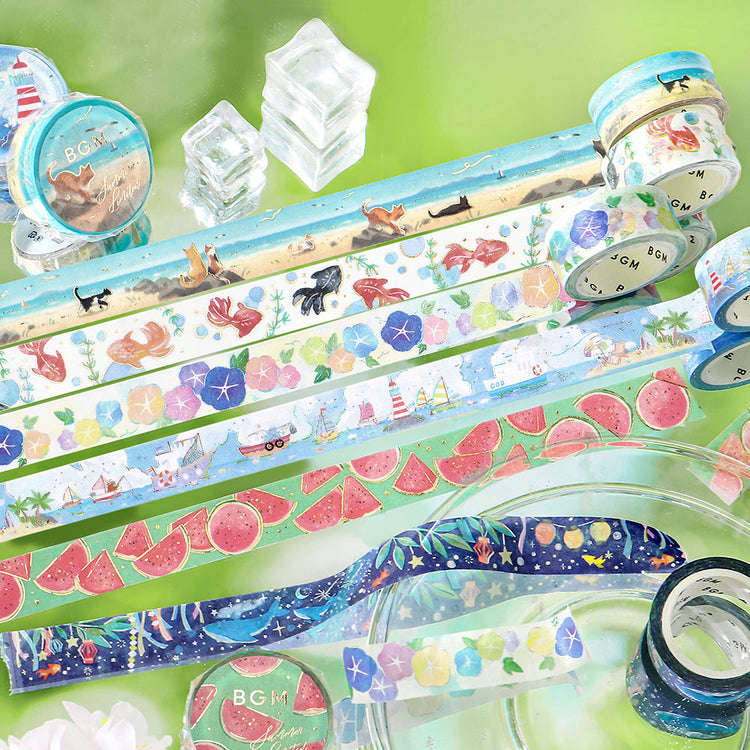 BGM Summer Limited Masking Tape - Coastal Strolling Cats