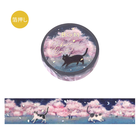 BGM Sakura Limited Masking Tape: Cat and Flower Lanterns