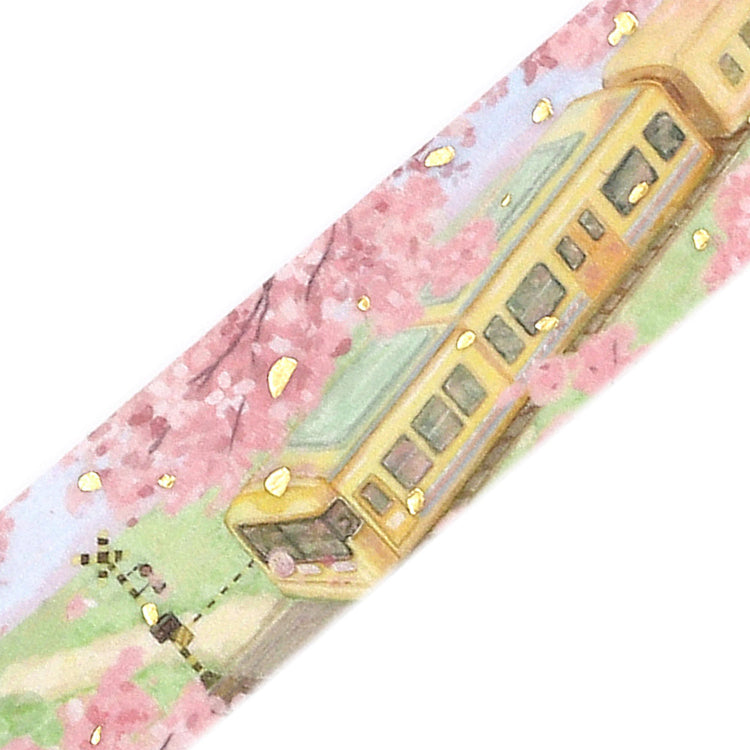 BGM Sakura Limited Masking Tape: Cherry Blossom-Lined Train Street