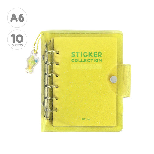 BGM Notebook-Style Sticker Book: A6 Glitter Yellow
