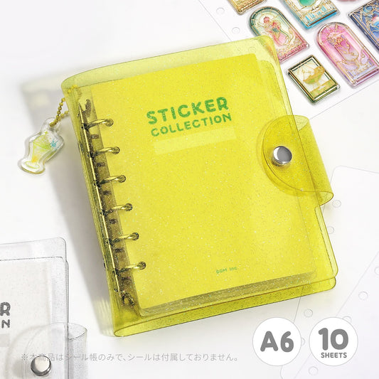BGM Notebook-Style Sticker Book: A6 Glitter Yellow