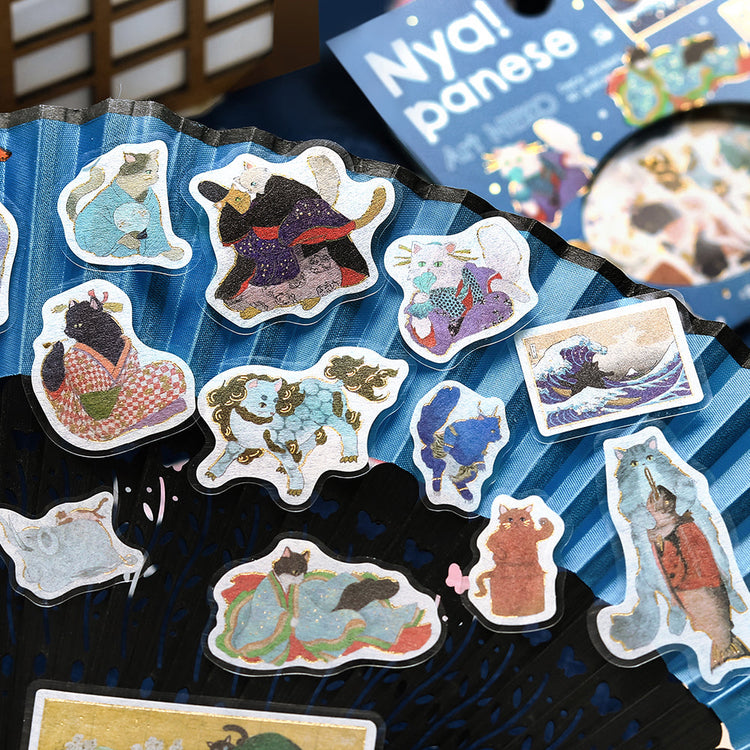 BGM Foil Stamping Flake Seal - Nyapanese Art NEKO: Ultramarine