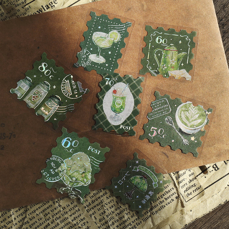 BGM Foil Stamping Flake Seal: Cafe Alamode - Post Office Green