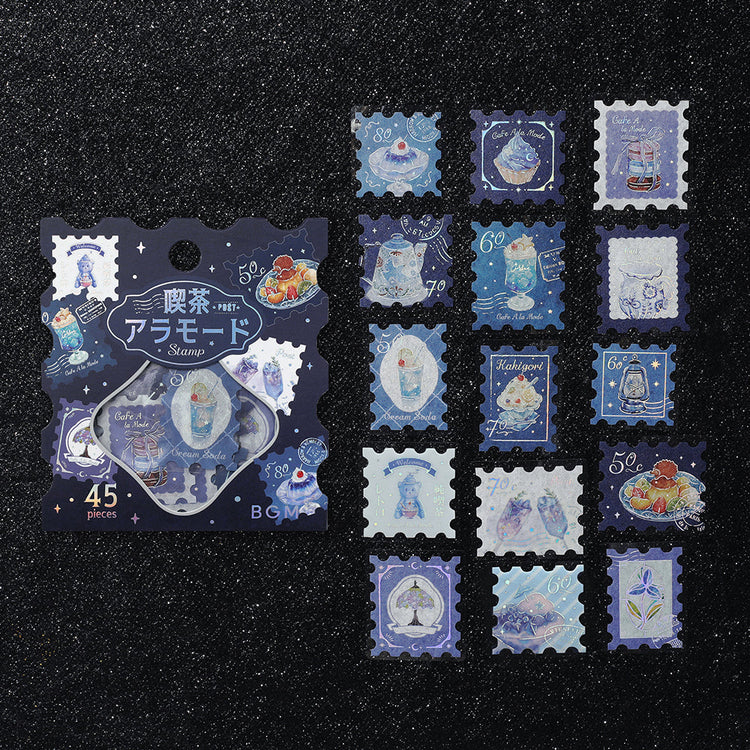 BGM Foil Stamping Flake Seal: Cafe Alamode - Post Office Blue