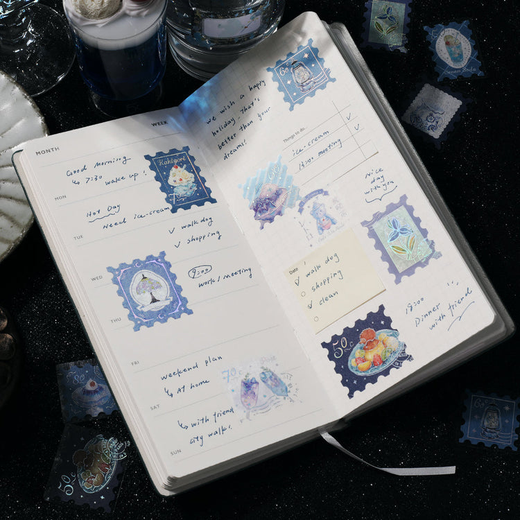BGM Foil Stamping Flake Seal: Cafe Alamode - Post Office Blue