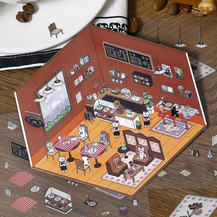 BGM Diorama 2.5D Seat Seal - Coffee Shop