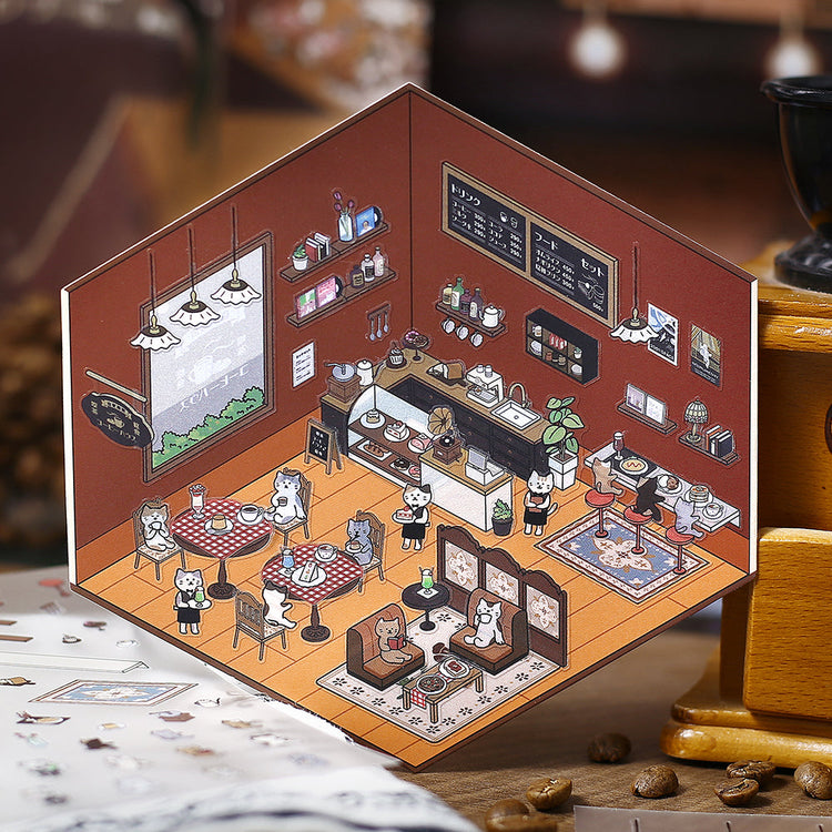 BGM Diorama 2.5D Seat Seal - Coffee Shop