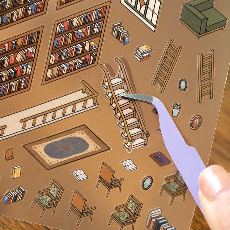 BGM Diorama 2.5D Seat Seal – Library Stickers Set