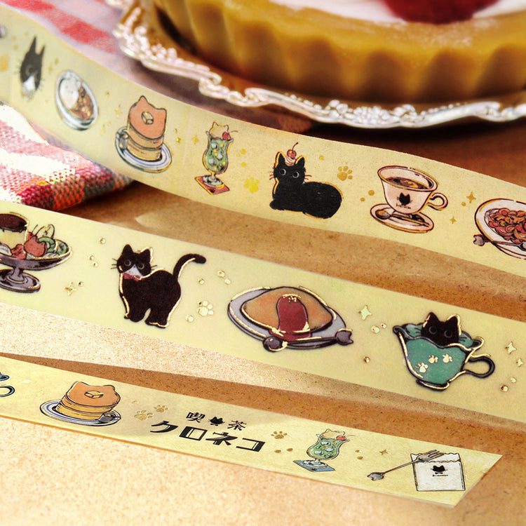 BGM Foil Stamping Masking Tape - Black Cat Cafe