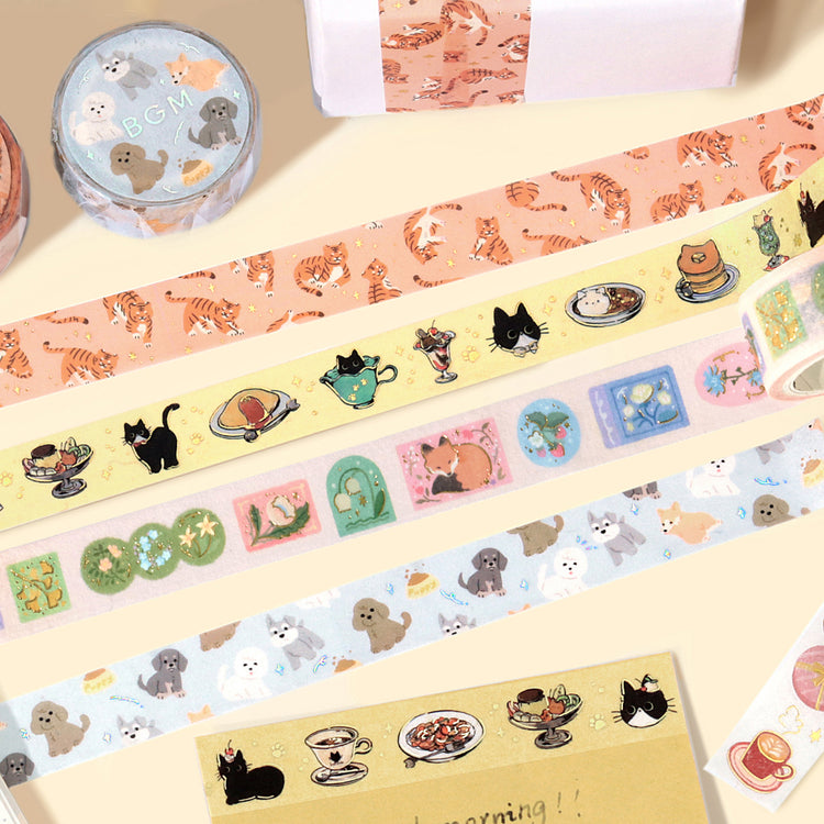 BGM Foil Stamping Masking Tape - Black Cat Cafe