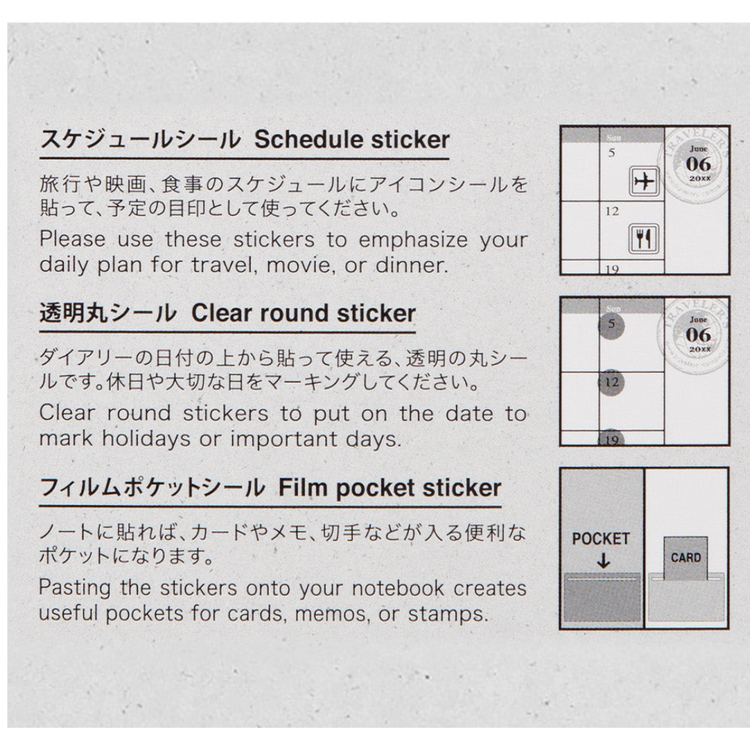 TRAVELER'S notebook Customized Sticker Set for Diary 2025