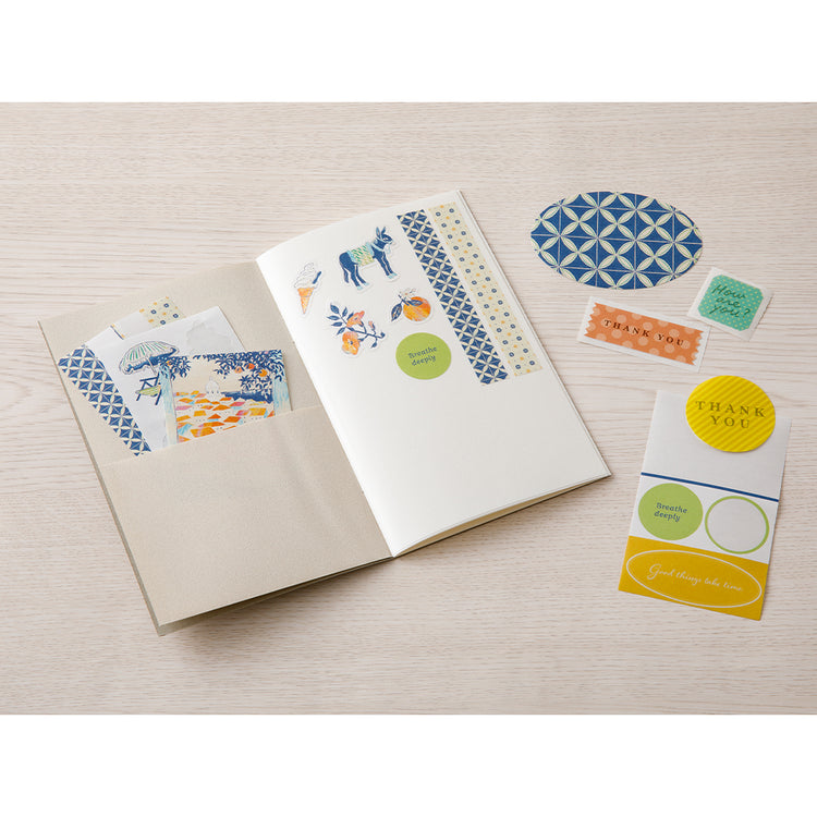 Midori Sticker Book with Pocket - Gray