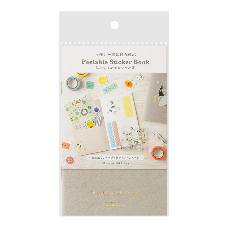 Midori Sticker Book with Pocket - Gray