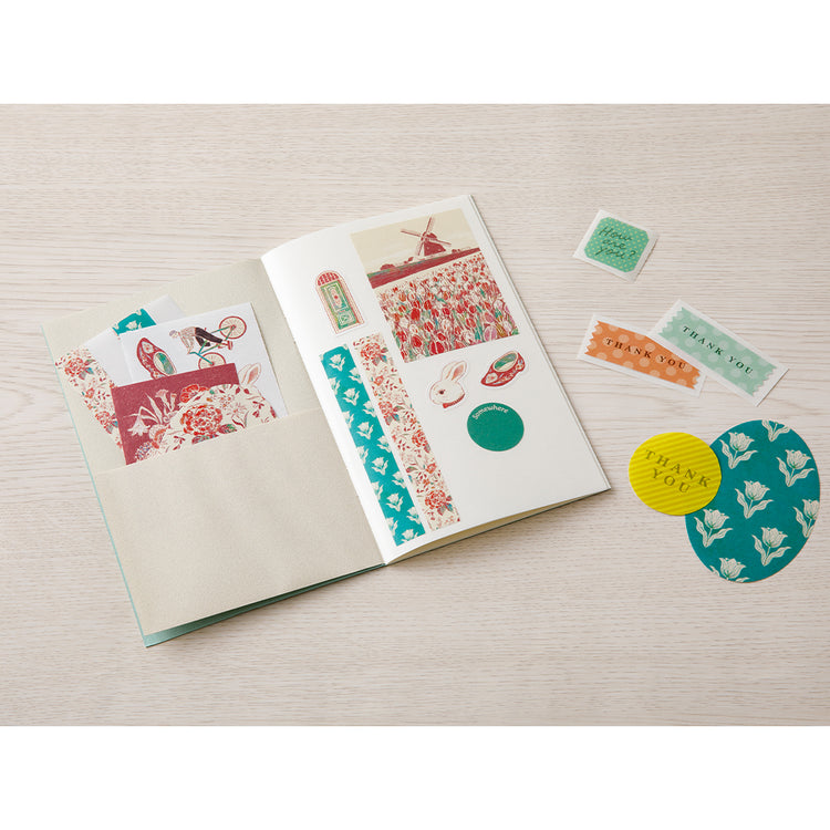 Midori Sticker Book with Pocket - Light Blue