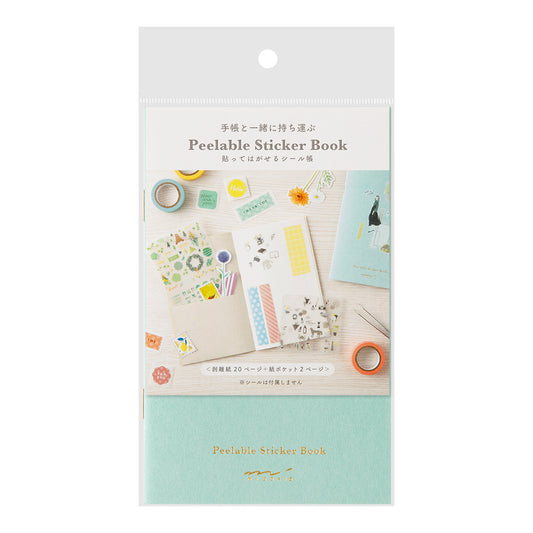 Midori Sticker Book with Pocket - Light Blue