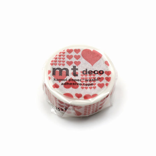 MT 1P Kamoi Washi Tape - Heart Red