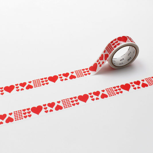 MT 1P Kamoi Washi Tape - Heart Red