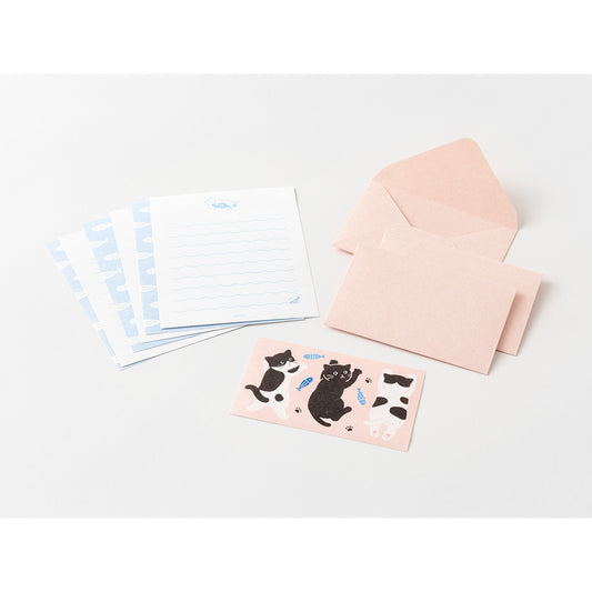 Midori Mini Letter Set with Stickers - Hungry Cat