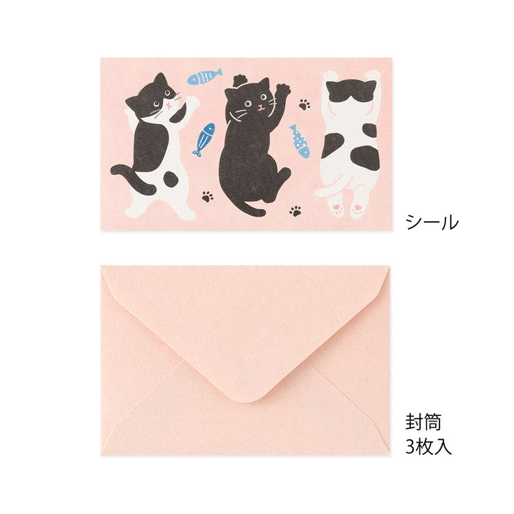 Midori Mini Letter Set with Stickers - Hungry Cat