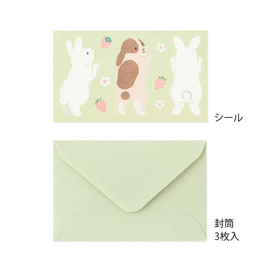 Midori Mini Letter Set with Stickers - Hungry Rabbit