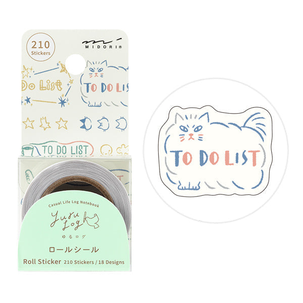 Midori Yuru Log Roll Sticker - List