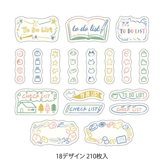 Midori Yuru Log Roll Sticker - List