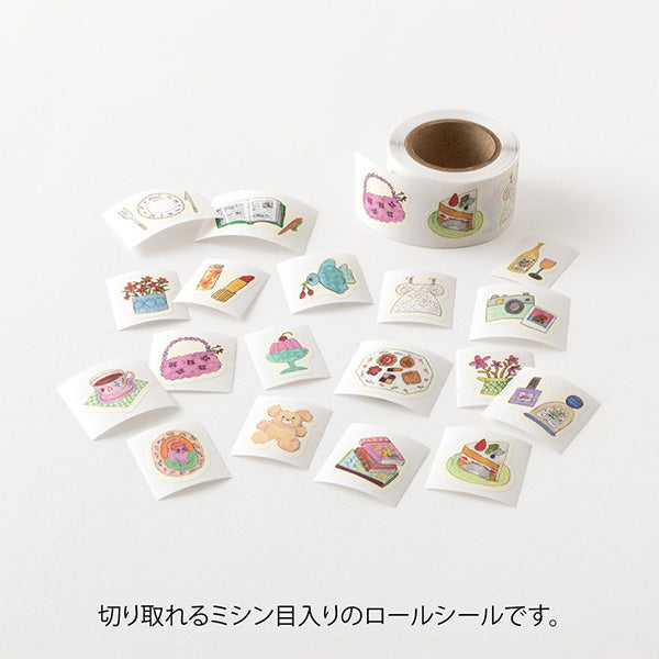 Midori Yuru Log Roll Sticker - Motifs