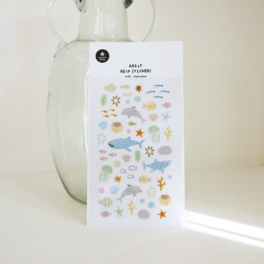 Suatelier Daily Deco Stickers - aqua aqua