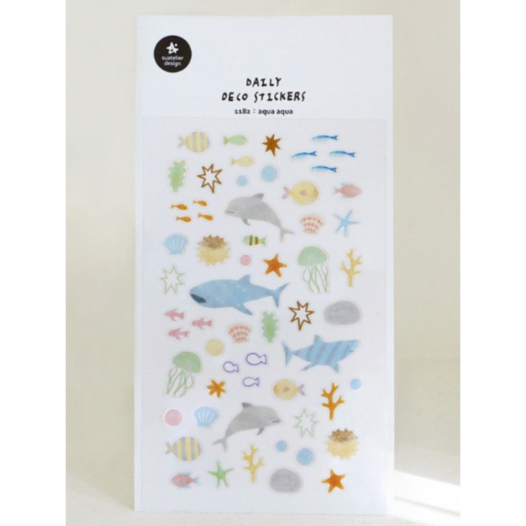 Suatelier Daily Deco Stickers - aqua aqua