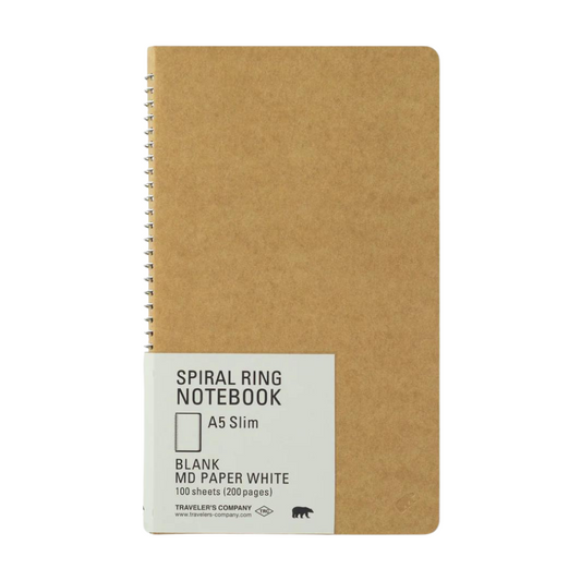 TRAVELER'S COMPANY Spiral Ring Notebook (A5 Slim) Blank MD Paper White