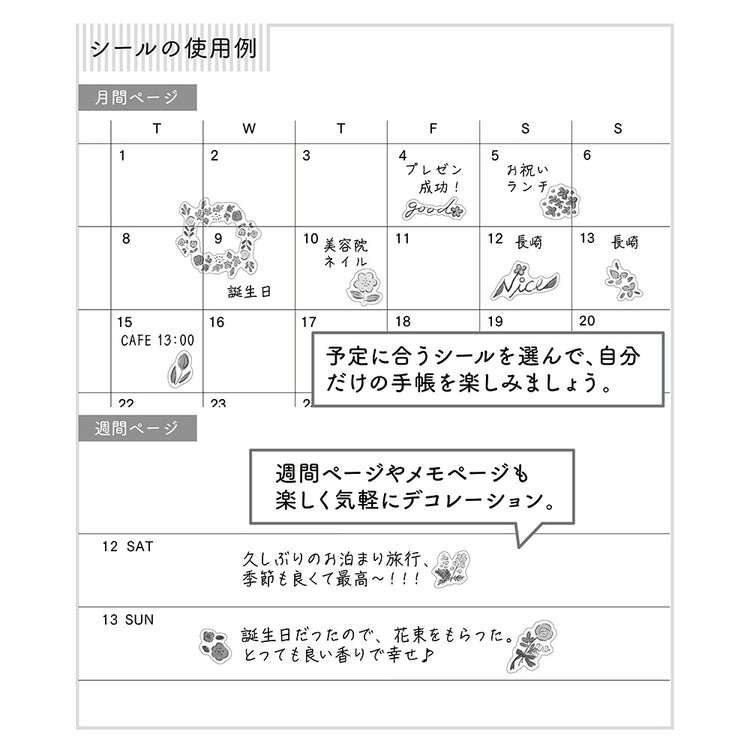 Midori Sticker (1 Sheet) - Wild Flowers