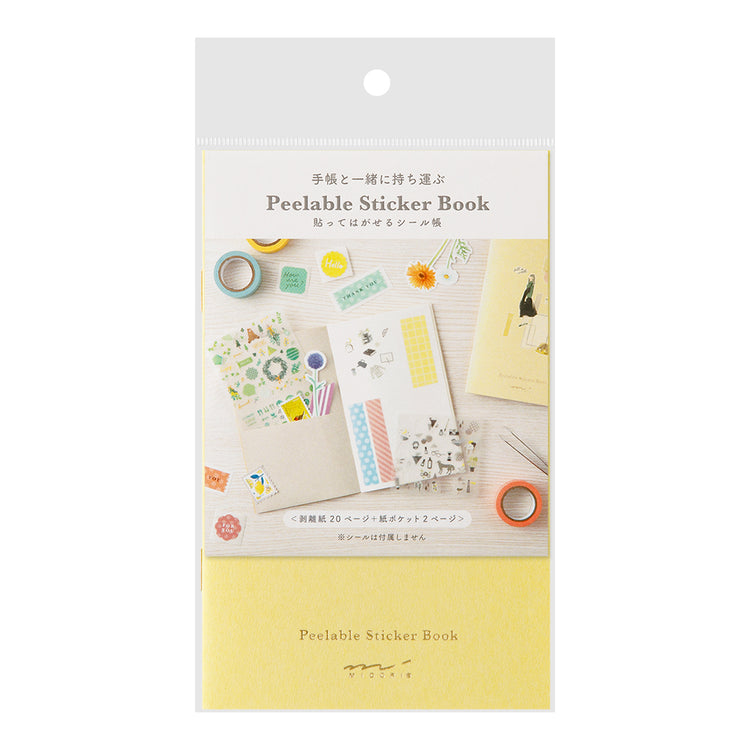 Midori Sticker Book with Pocket - Yellow