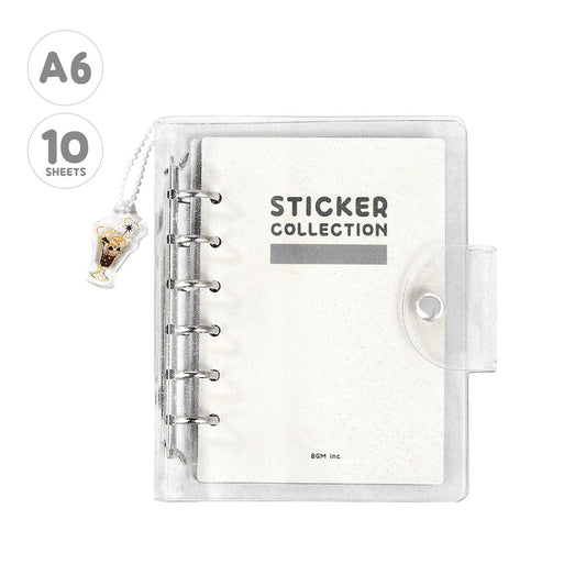 BGM Notebook-Style Sticker Book: A6 Glitter Clear