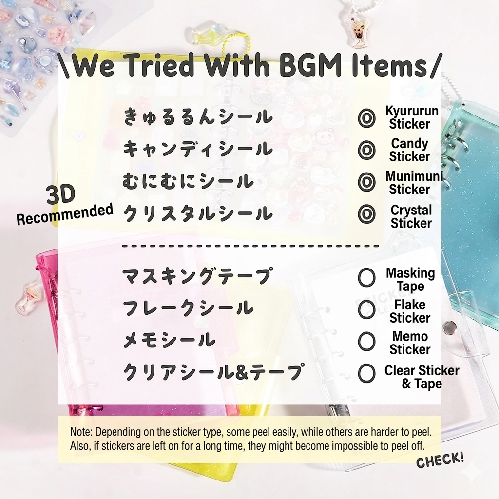 BGM Notebook-Style Sticker Book: A6 Glitter Clear
