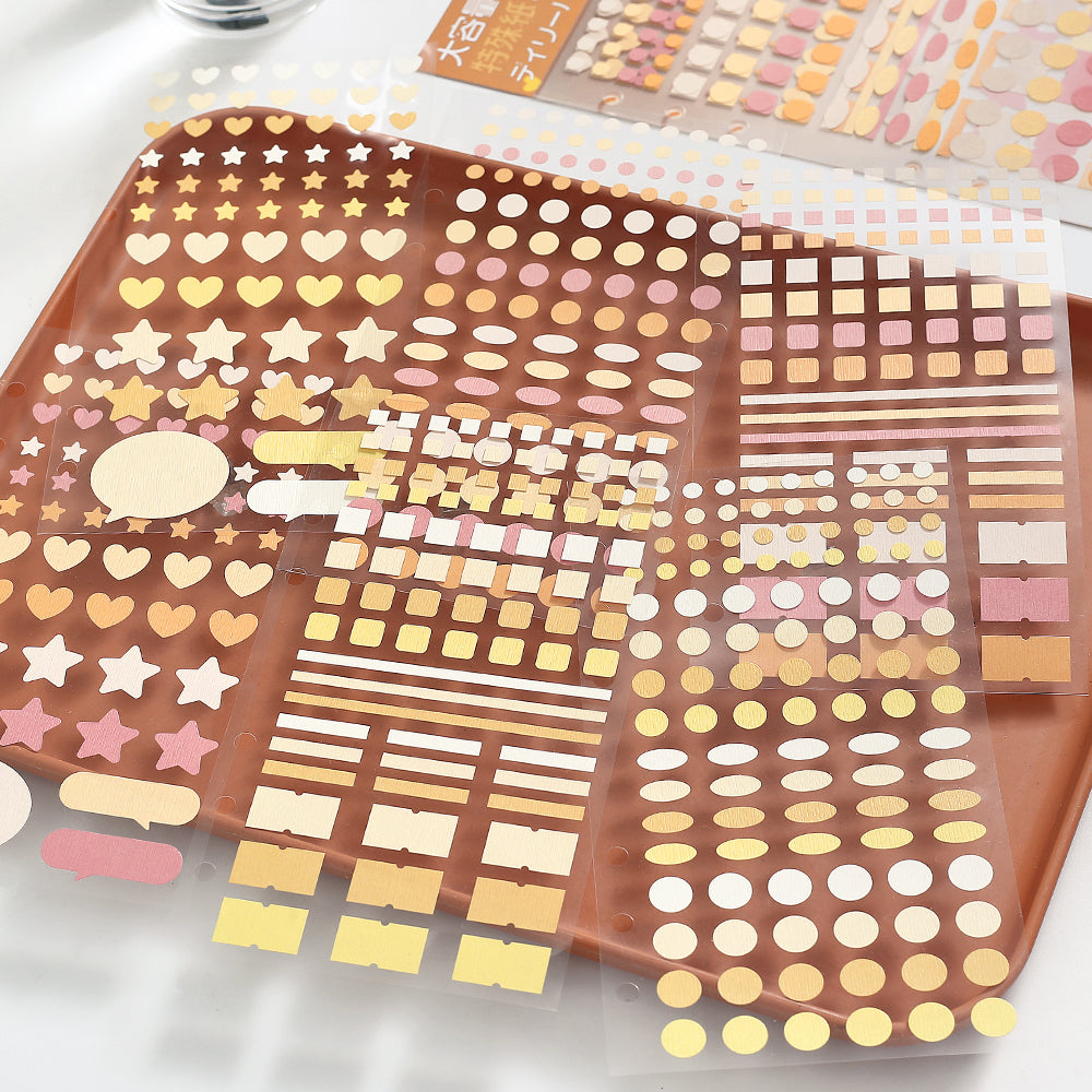 BGM Daily Palette Seat Seal Citrus stickers in sunny yellow and orange with assorted shapes.