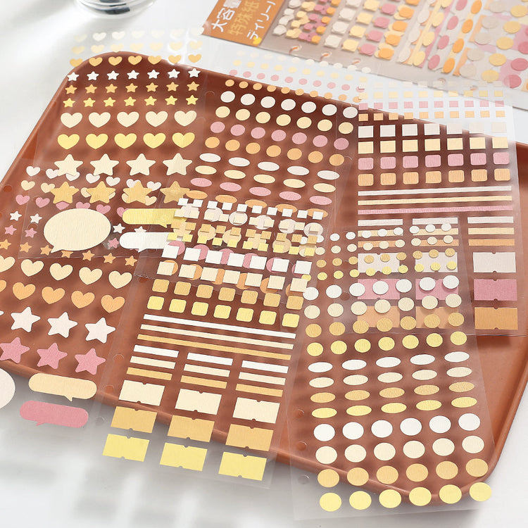 BGM Daily Palette Seat Seal Citrus stickers in sunny yellow and orange with assorted shapes.