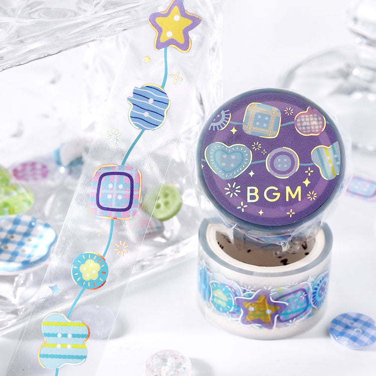 BGM Foil Stamping Clear Tape: Colorful Button