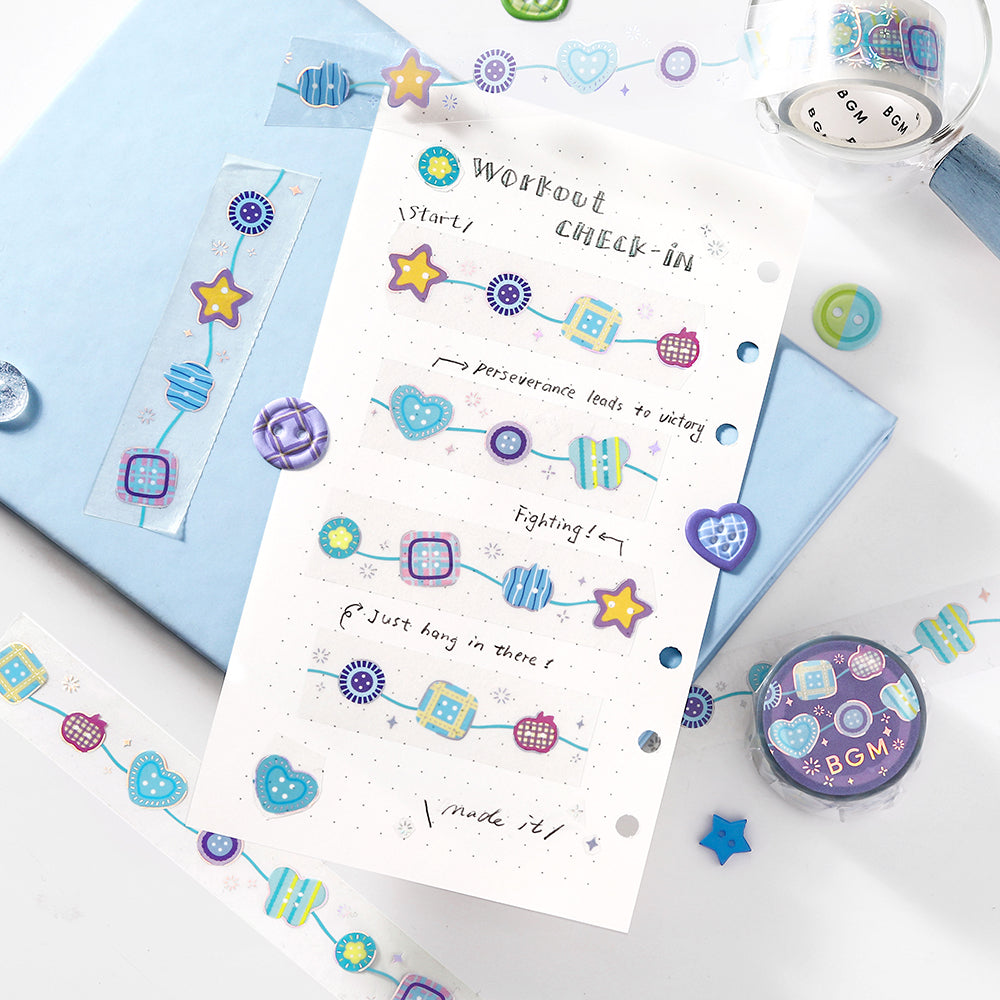 BGM Foil Stamping Clear Tape: Colorful Button