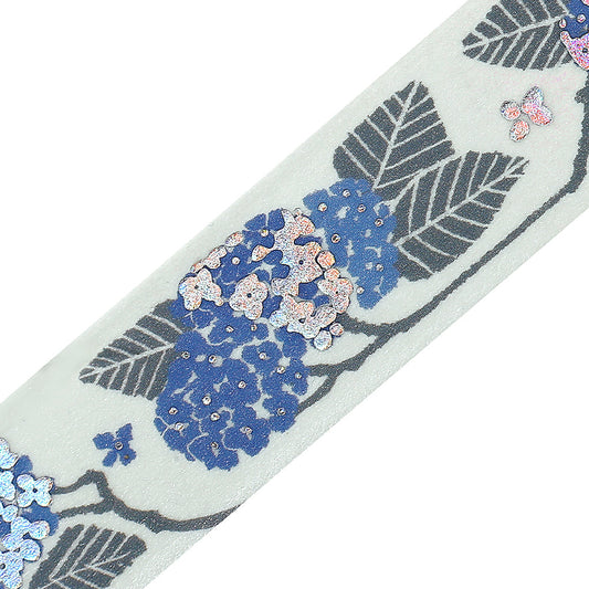 BGM Foil Stamping Masking Tape Flower Compendium Hydrangea featuring delicate hydrangea illustrations in soft pastel hues with shimmering foil accents on premium Japanese washi tape.
