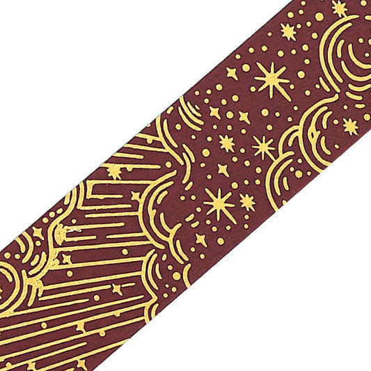 A roll of red washi tape decorated with fiery starbursts and glowing foil details from the Grimoire of Stars Flame edition.