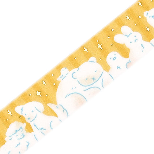 BGM Foil Stamping Masking Tape Life – Animal Days featuring cute animal illustrations with shimmering foil details, perfect for journaling, scrapbooking, and creative decoration.