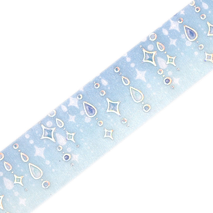 BGM Foil Stamping Masking Tape Life Drops of Light Japanese washi tape with shimmering foil travel-inspired design.