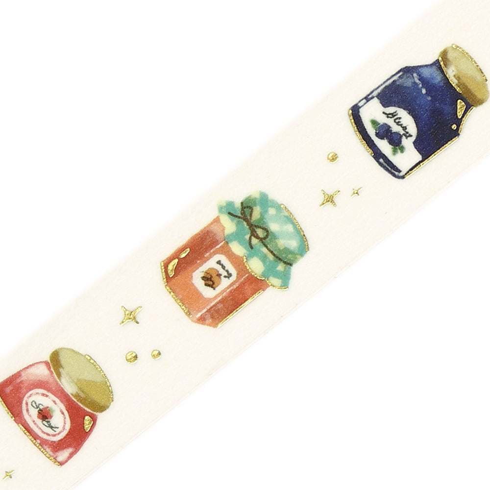 BGM Foil Stamping Masking Tape Life – Fruit Jam featuring colorful fruit illustrations with shimmering foil details, perfect for journaling, scrapbooking, and creative decoration.