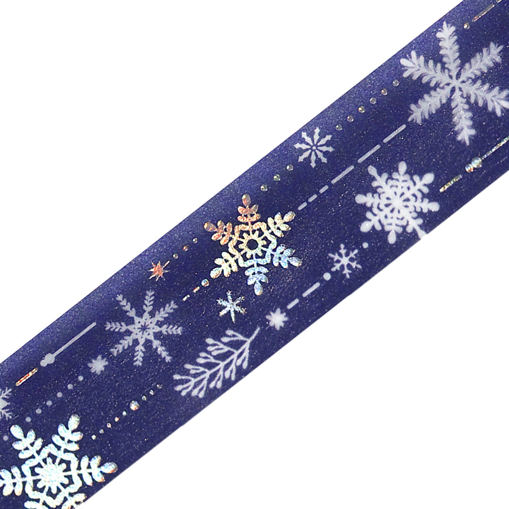 BGM Foil Stamping Winter Limited Edition Masking Tape in Snowy Night design. A stunning foil-stamped perfect for adding a touch of elegance to your planners, journals, and creative projects. 